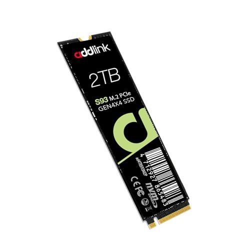 Addlink S93 2TB PCIe 4.0 M.2 Gen 4 Memory Expansion SSD, up to 7400 MB/s, Internal Solid State Drive with HMB Technology for Laptop, Gaming and Creato