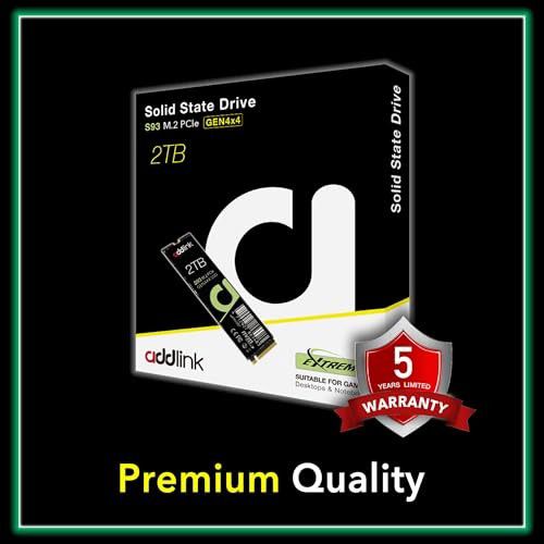 Addlink S93 2TB PCIe 4.0 M.2 Gen 4 Memory Expansion SSD, up to 7400 MB/s, Internal Solid State Drive with HMB Technology for Laptop, Gaming and Creato
