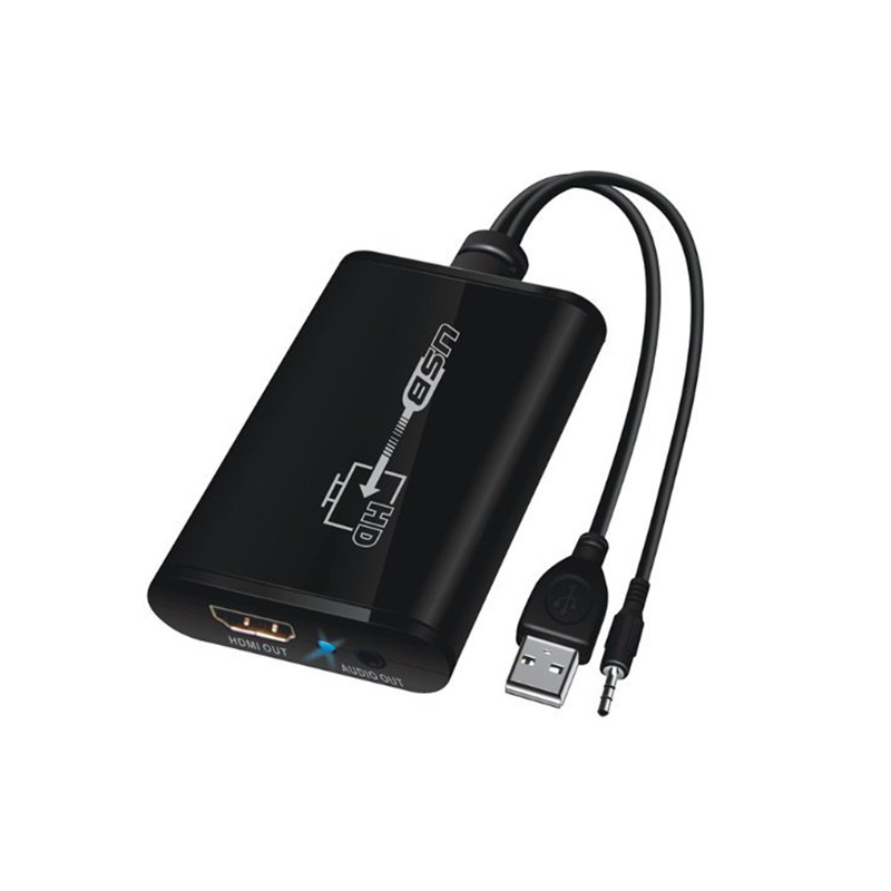 Convertisseur USB vers HDMI avec câble audio 3,5 mm 1080P pour Windows XP / VISTA / 7 et Mac OS X